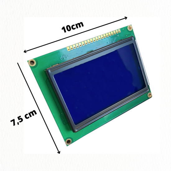 Display LCD Grafico 128X64 Backlight Azul Para Arduino